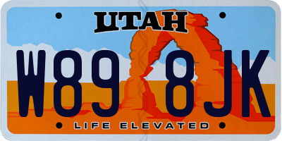 UT license plate W898JK