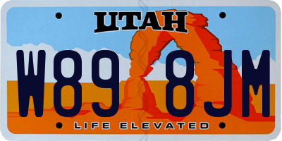UT license plate W898JM