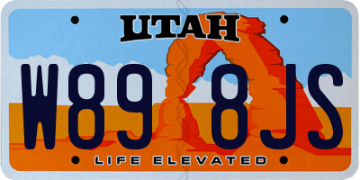 UT license plate W898JS