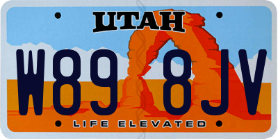 UT license plate W898JV