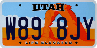 UT license plate W898JY