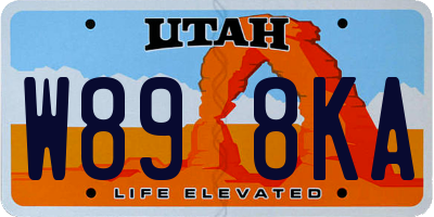 UT license plate W898KA