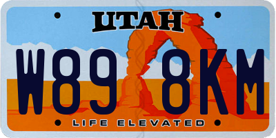 UT license plate W898KM