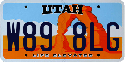 UT license plate W898LG