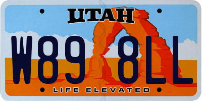 UT license plate W898LL