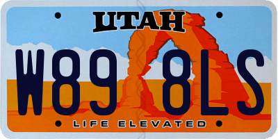 UT license plate W898LS