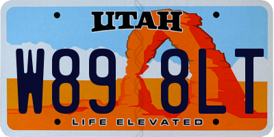 UT license plate W898LT