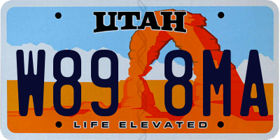 UT license plate W898MA