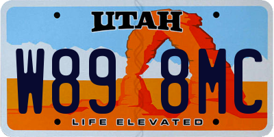 UT license plate W898MC
