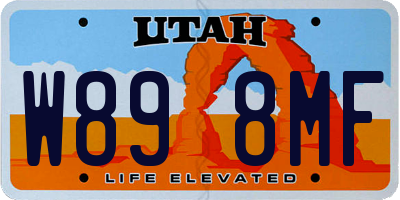 UT license plate W898MF
