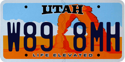 UT license plate W898MH