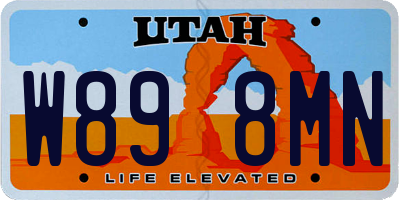 UT license plate W898MN