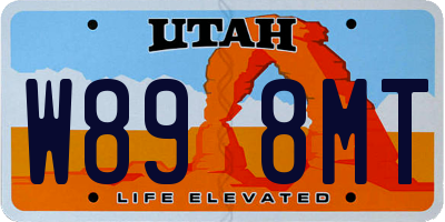 UT license plate W898MT