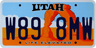 UT license plate W898MW