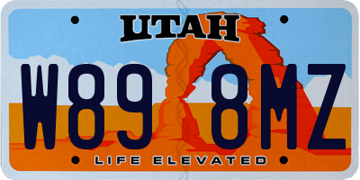 UT license plate W898MZ