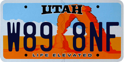 UT license plate W898NF