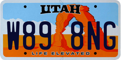 UT license plate W898NG