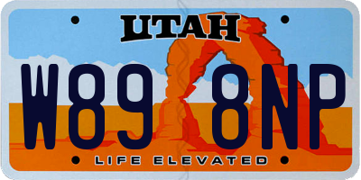 UT license plate W898NP