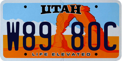 UT license plate W898OC