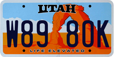 UT license plate W898OK
