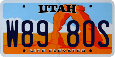UT license plate W898OS