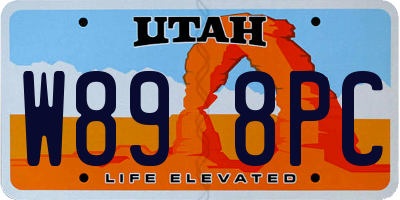 UT license plate W898PC