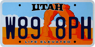 UT license plate W898PH