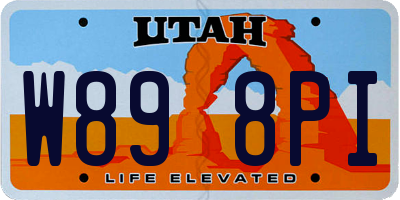 UT license plate W898PI