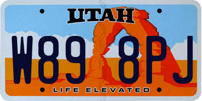 UT license plate W898PJ
