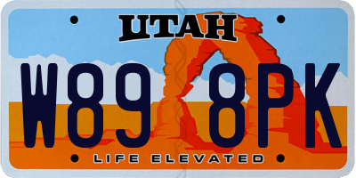 UT license plate W898PK