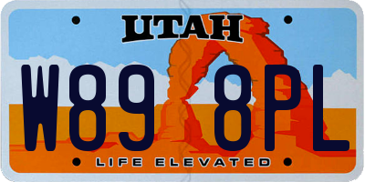 UT license plate W898PL
