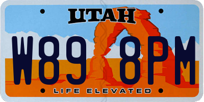 UT license plate W898PM