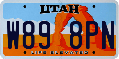 UT license plate W898PN