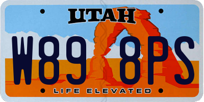 UT license plate W898PS