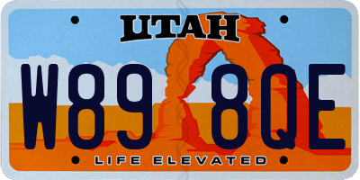 UT license plate W898QE