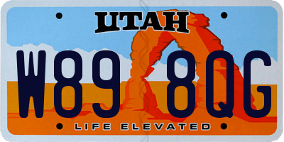 UT license plate W898QG