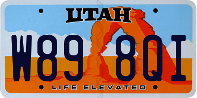 UT license plate W898QI