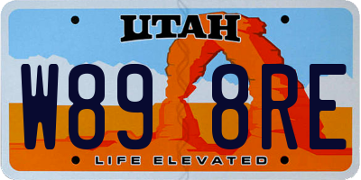 UT license plate W898RE