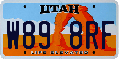 UT license plate W898RF
