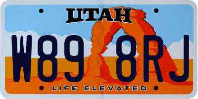 UT license plate W898RJ