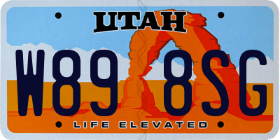 UT license plate W898SG