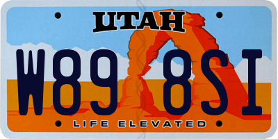 UT license plate W898SI