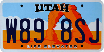 UT license plate W898SJ