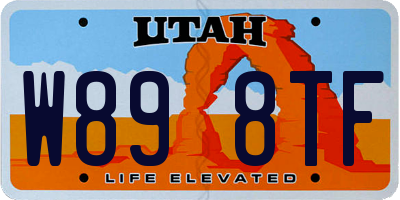 UT license plate W898TF