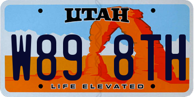 UT license plate W898TH