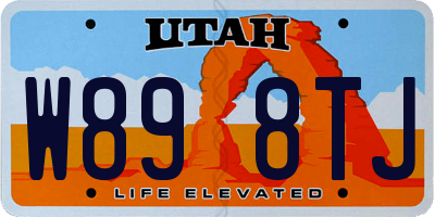 UT license plate W898TJ