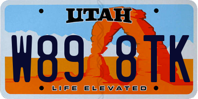 UT license plate W898TK