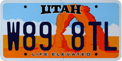 UT license plate W898TL