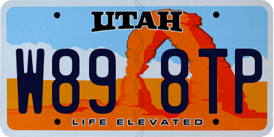 UT license plate W898TP