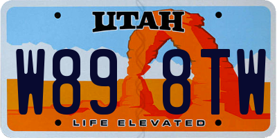 UT license plate W898TW